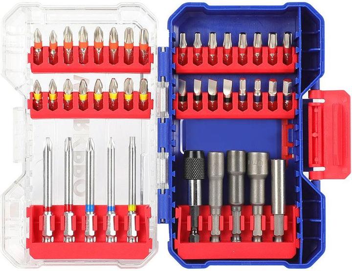 Produktbild Workpro Tips and sockets, 42 piece set (Innensechskant, Innensechsrund TX, Kreuz Phillips PH, Kreuz Pozidriv PZ, Schraubschlitz)