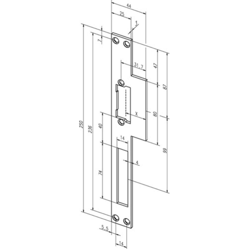 effeff, Türgriff + Fenstergriff, Lappenschliessbleche für Türöffner Profix 2 (Schliessblech)