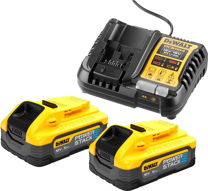 Actual product image DeWalt DCG405H2T-QW accu haakse slijper 18V Li-ion (125 mm)