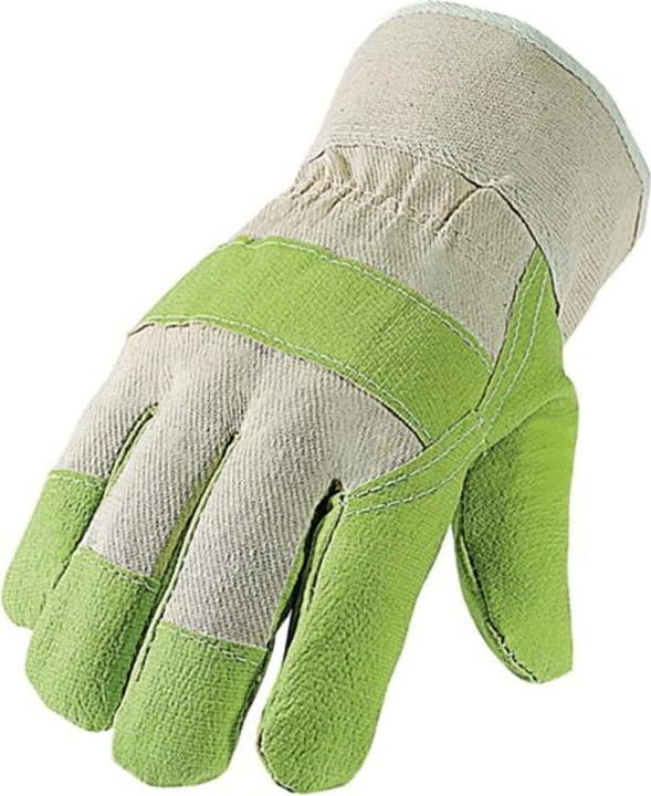 Actual product image Asatex Synthetic leather gloves size 10.5 green/natural PPE category I (10)