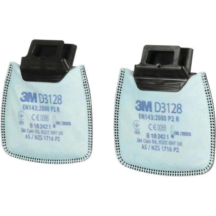 3M, Maschera respiratoria, Filtro antiparticolato rotondo D3128 EN143:2000/A1:2006 P2R adatto alla serie Secure Click (P2 R, 1x)