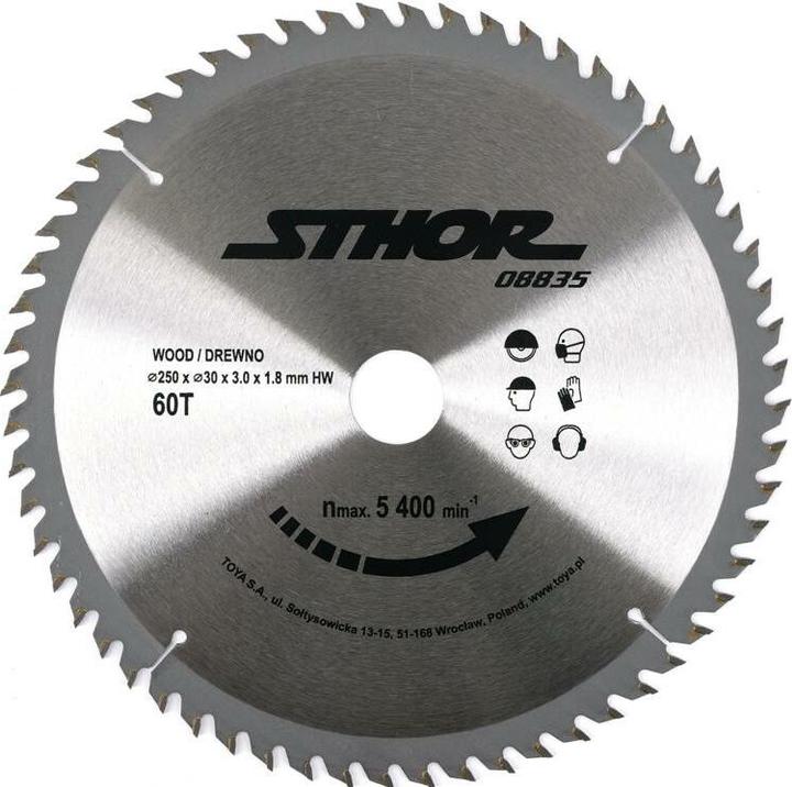 Produktbild Toya PIŁA TARCZOWA Z WĘGLIKIEM D250 T60 d30