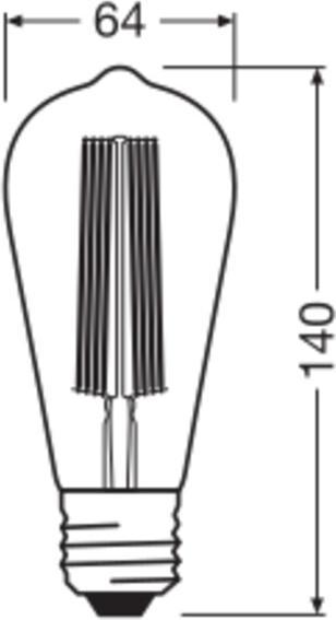 Produktbild Osram LED-Vintage-Lampe (E27, 5.80 W, 470 lm, 4 x, G)