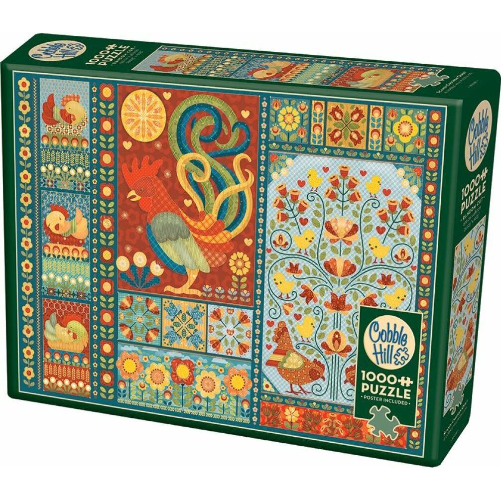 Cobble Hill Puzzle Gestickter Quilt: Scandi Chicken 1000 Teile (1000 Teile)