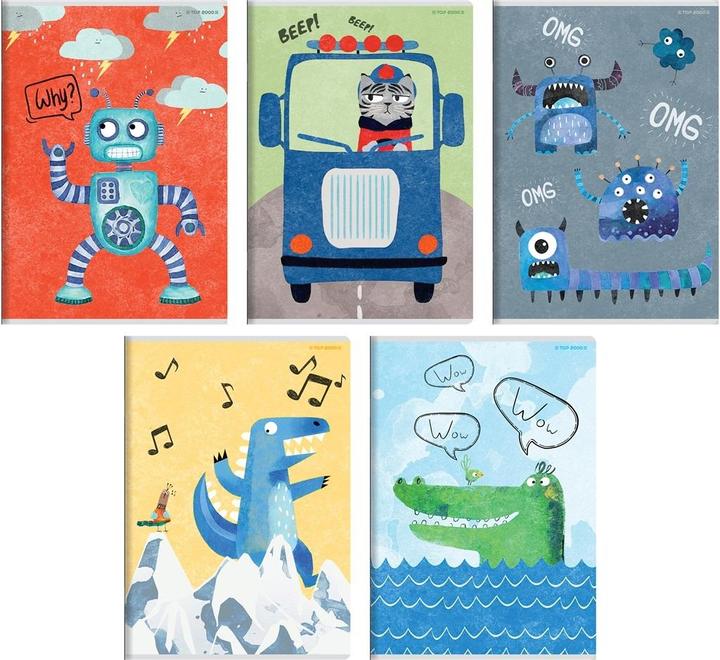 Produktbild TOP Notizbuch A5/32K Jungen-Kartenlinie (10 Stück) TOP2000 (A5, Liniert, Weicher Einband)