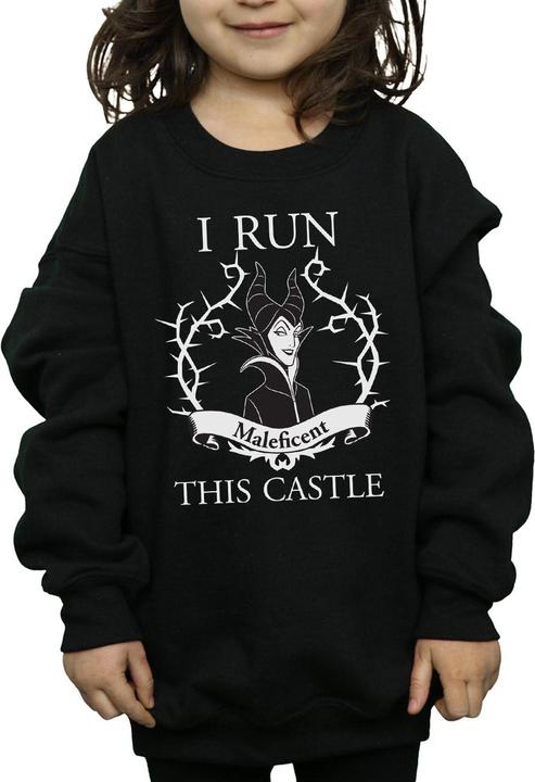 Actual product image Maleficent Girls I Run This Castle Cotton Sweatshirt (140, 146)