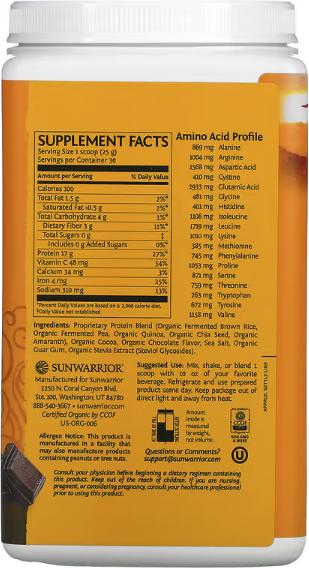 Image du produit Sunwarrior Protein Classic Plus Bio (1 x, 750 g)