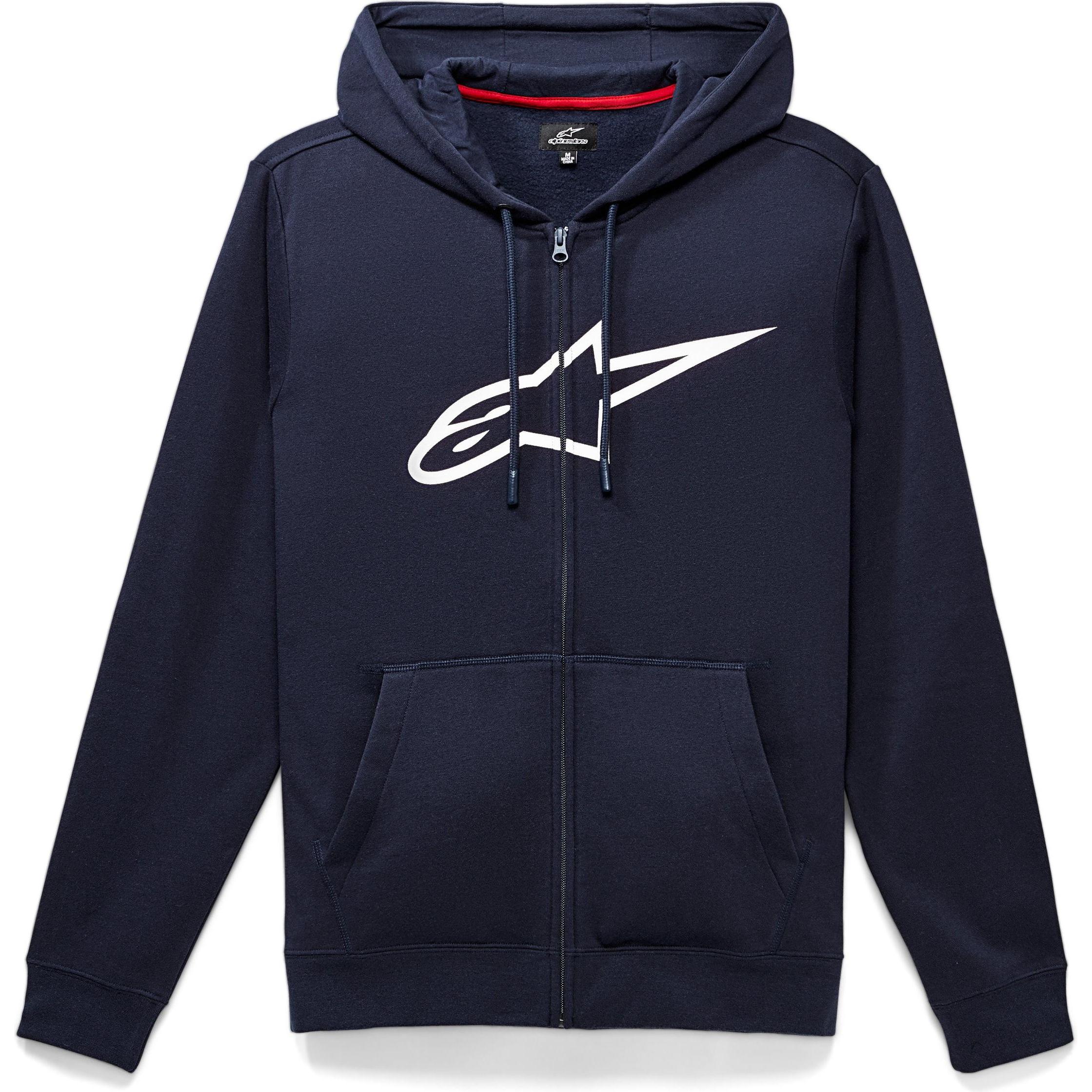 Alpinestars, Herren, Pullover, Hoody 24 Ageless Ii Zip Flee, Weiss, Blau, (XL)