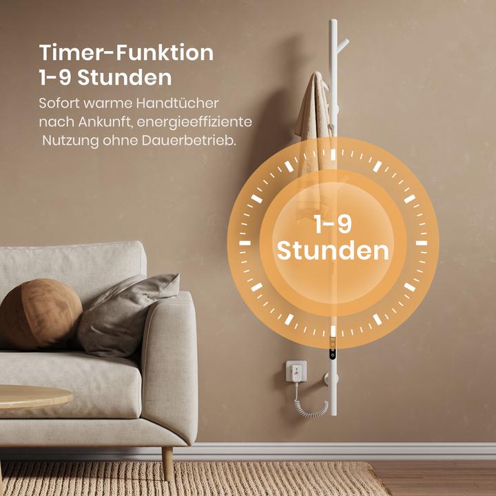 Produktbild Emke Elektrischer Handtuchheizkörper, 110W, LED-Display, Intelligentes Thermostat, WiFi/APP-Steuerung, Ti
