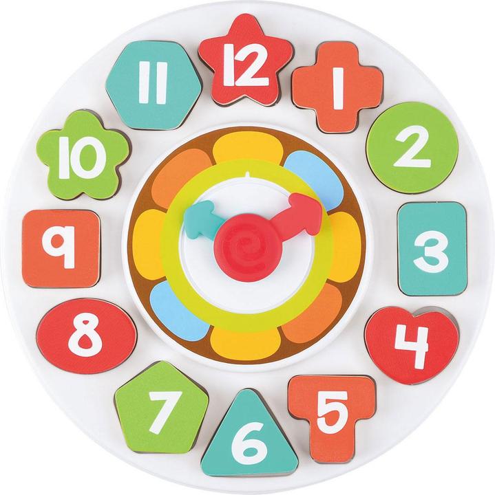 Actual product image Play Wooden sorting moulds and learning clock, 13 pcs.