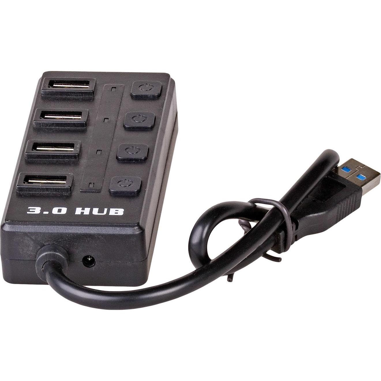 Thumbnail - Akyga AK-AD-33 Schnittstellen-Hub USB 3.2 Gen 1 (3.1 Gen 1) Type-A (USB-C, 4 Ports), Dockingstation + USB Hub, Schwarz