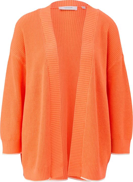 Comma Strickjacke Baumwollstrickjacke mit 3/4-Ärmeln