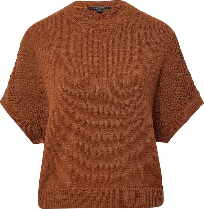 Actual product image Comma Strickpullover Kurzarm-Pullover im Loose Fit aus Ajourstrick (S)