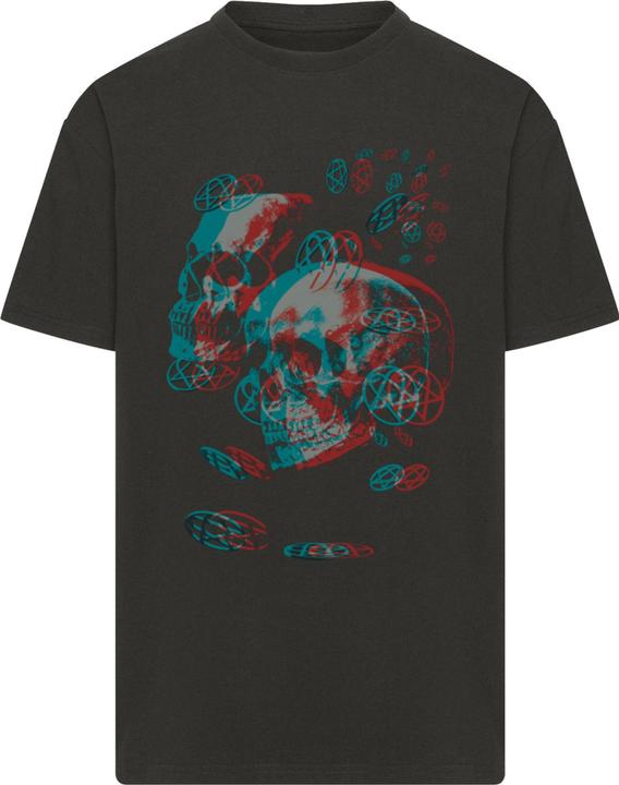 Produktbild Merchcode HIM - 3D Skulls and heartagrams Heavy Oversize Tee - 197973 (L)