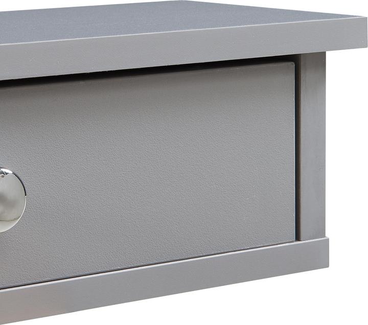 Actual product image En.Casa Wandregal Geeste 60x15x10 cm mit 2 Schubladen Hellgrau (60 x 15 x 10 cm)