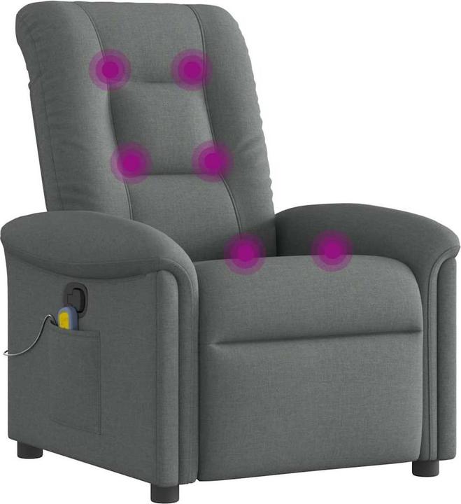 Immagine prodotto vidaXL Poltrona massaggiante in tessuto grigio scuro Poltrona TV massaggiante