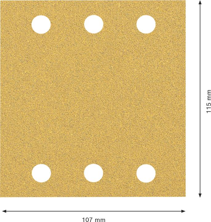 Actual product image Bosch Professional Zubehör Accessories 2608901668 Sanding paper for orbital sander grit 60, 120, 180 (L x W) 107 mm x 115 (60, 120, 180)
