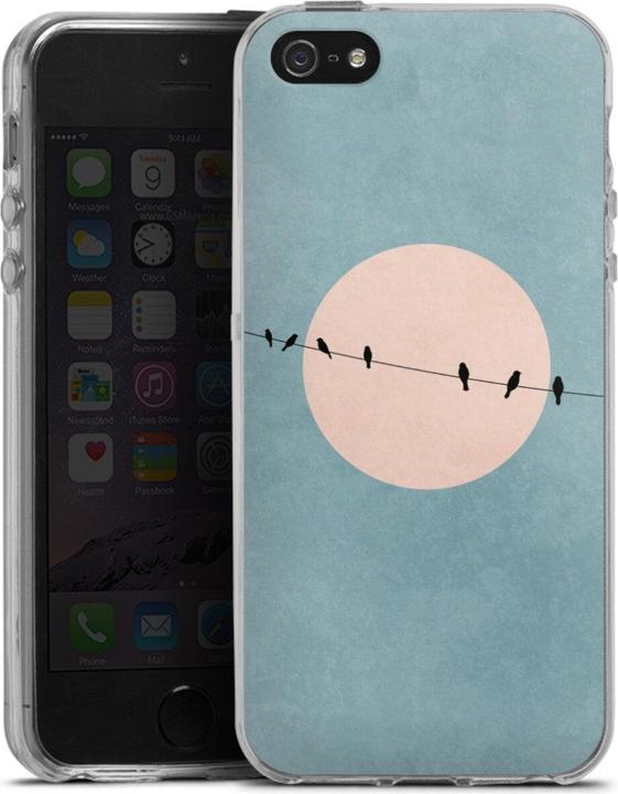 Produktbild DeinDesign Silikon Hülle für Apple iPhone SE (2016-2019) Handyhülle Case Smartphone Schutzhülle Mond Vogel (Apple iPhone SE)