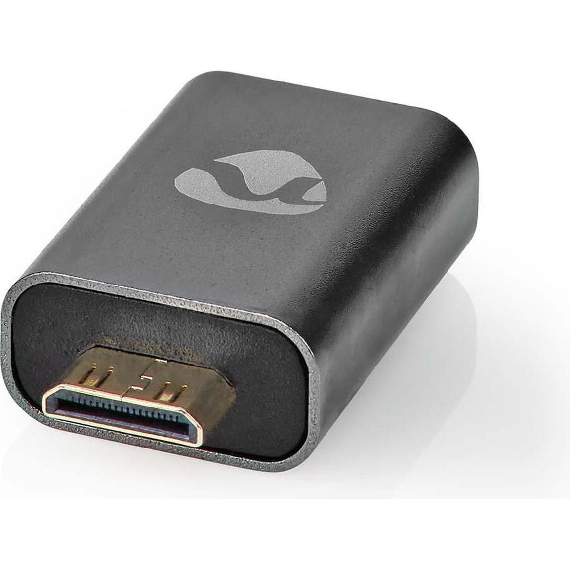 Nedis Adattatore HDMIT HDMIT maschio / HDMIT mini connettore HDMIT femmina / HDMIT uscita Straig placcato (HDMI), Adattatore dati + video, Grigio, Arg
