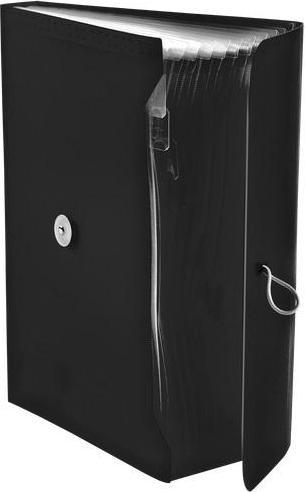 Actual product image Tetis A4 PP-Akkordeonmappe mit Gummiband, 13 Fächer, schwarz (A4)