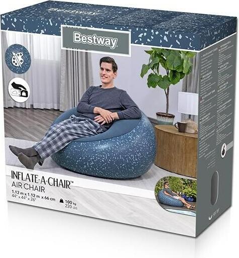 Immagine prodotto Bestway Aufblasbarer Sessel Inflate Blau, 112 x 112 cm