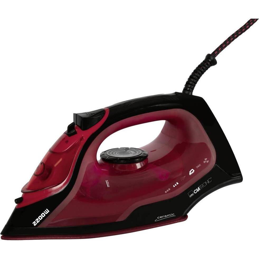 Clatronic Clat Dampfb?geleisen DB 3752 bk/rd, Bügeleisen, Schwarz, Rot