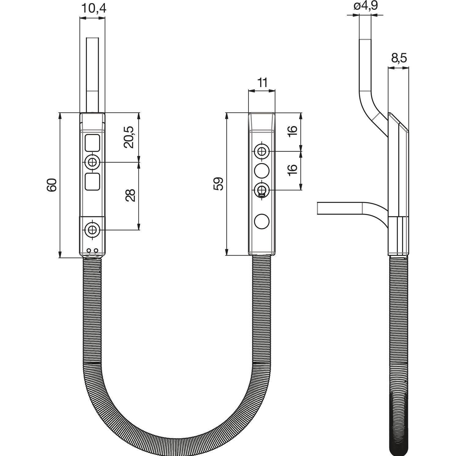 KFV Kabelübergang verdeckt 180°,Türseite 4m/Rahmenseite 8m Kabel,Steckverbindung, Staubsauger Zubehör