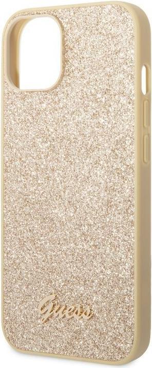 Productafbeelding Guess GUHCP14SHGGSHD iPhone 14 6.1" złoty/goud hard case Glitter Script (Apple iPhone 14)
