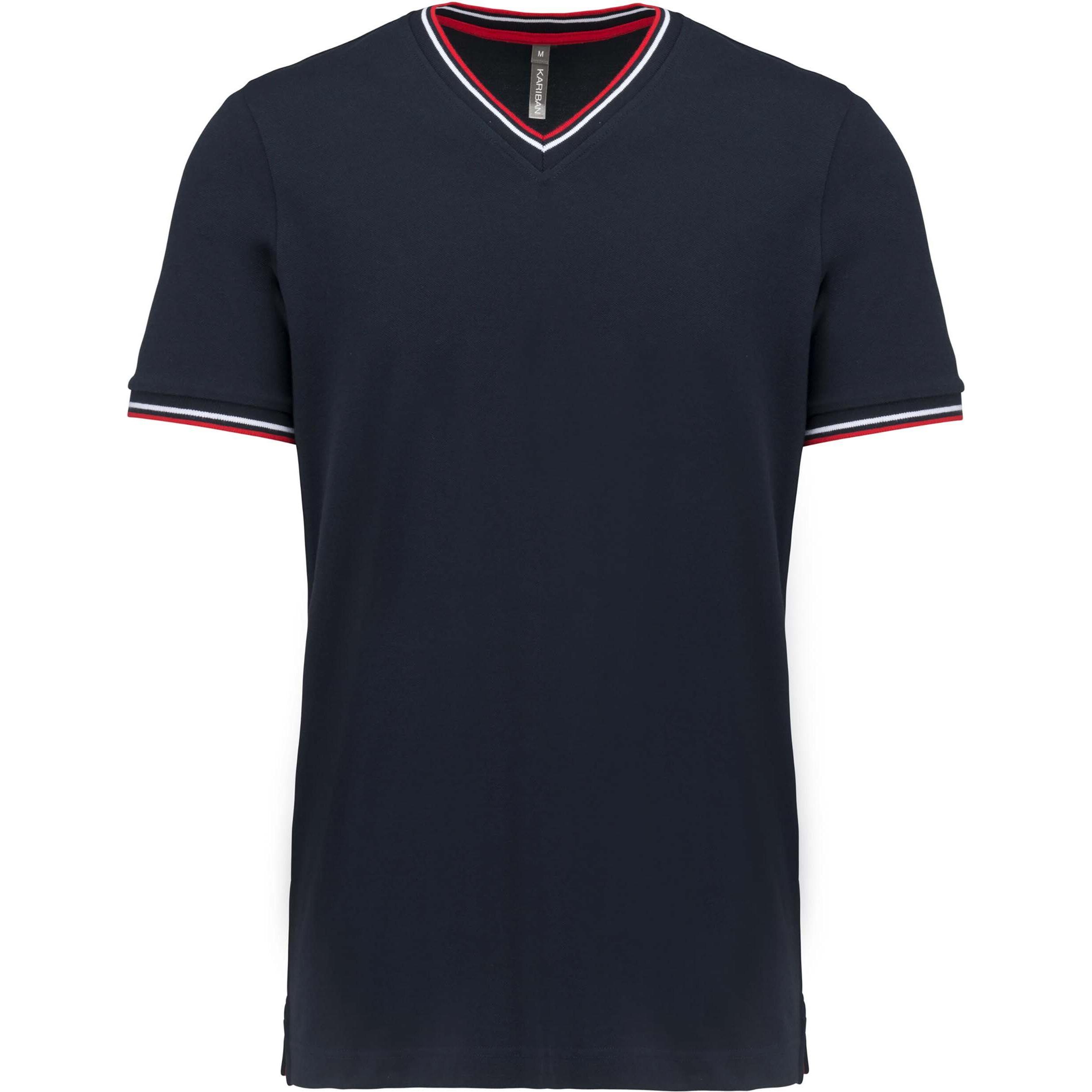 Kariban, Herren, Shirt, Maille Piquée Col V, Mehrfarbig, (XL)