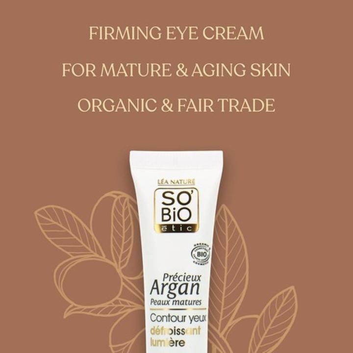 Produktbild So’Bio étic So'bio Etic Precieux Argan Organic Illuminating Smoothing Eye Contour 15ml (Augenpflege Serum, 15 ml, Tag)