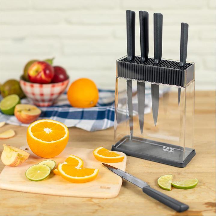 Image du produit Kuhn Rikon Colori+ set couteaux gris & porte-couteaux 6 pcs