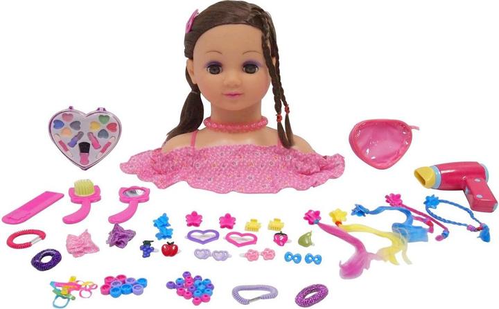 happytoys Happy Friend Make-up &amp Hairstyling Head Brown Hair