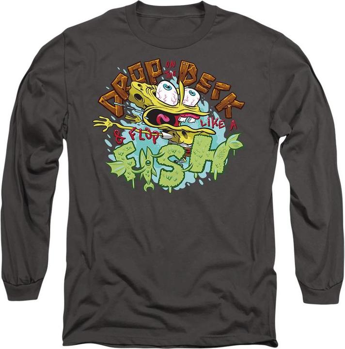 Actual product image Spongebob Squarepants Unisex Adult Drop And Flop T-Shirt (S)