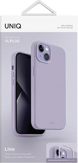 Actual product image Uniq etui Lino iPhone 14 Plus 6.7" lilac/lilac lavender (Apple iPhone 14 Plus)