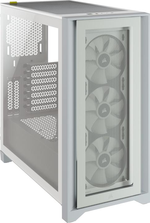 Image du produit Corsair iCUE 4000X RGB Boîtier tour milieu blanc en verre trempé (ATX, mATX, Mini-ITX, E-ATX)