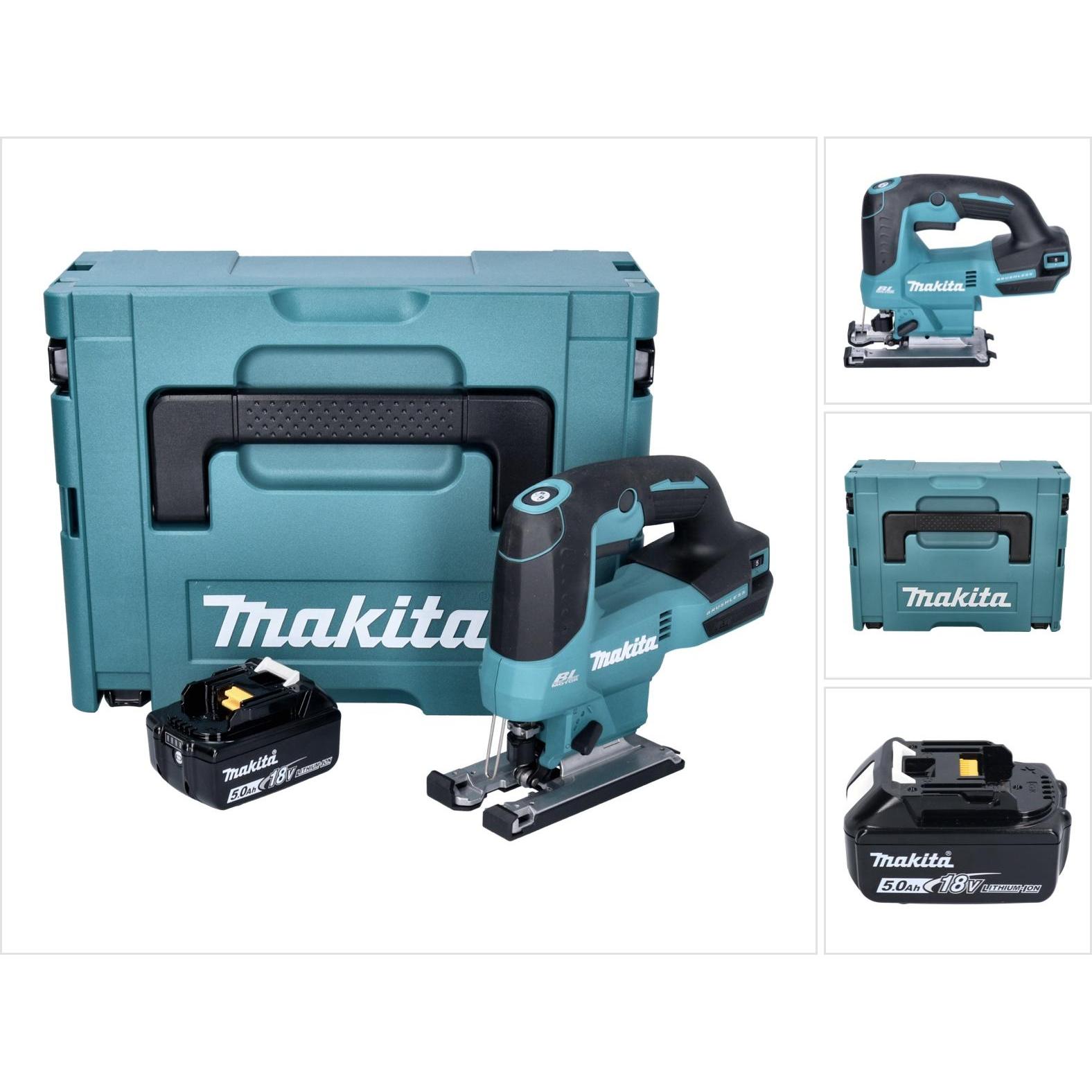 Makita, Stichsäge, DJV 184 T1J Akku Pendelhub Stichsäge 18 V Brushless + 1x Akku 5,0 Ah + Makpac - ohne Ladegerä