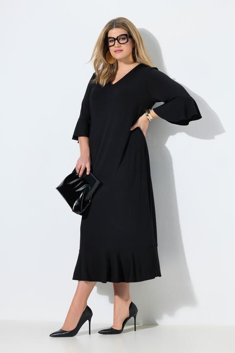Actual product image Ulla Popken Back Cutout Flounce Panel Dress (62)