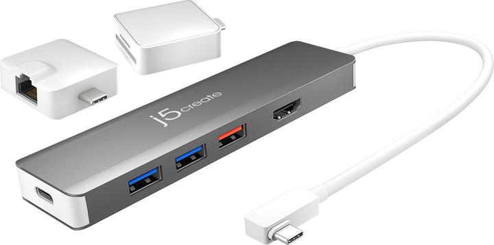 Produktbild j5Create USB-C Modular Multi-Adapter (USB-C, 7 Ports)