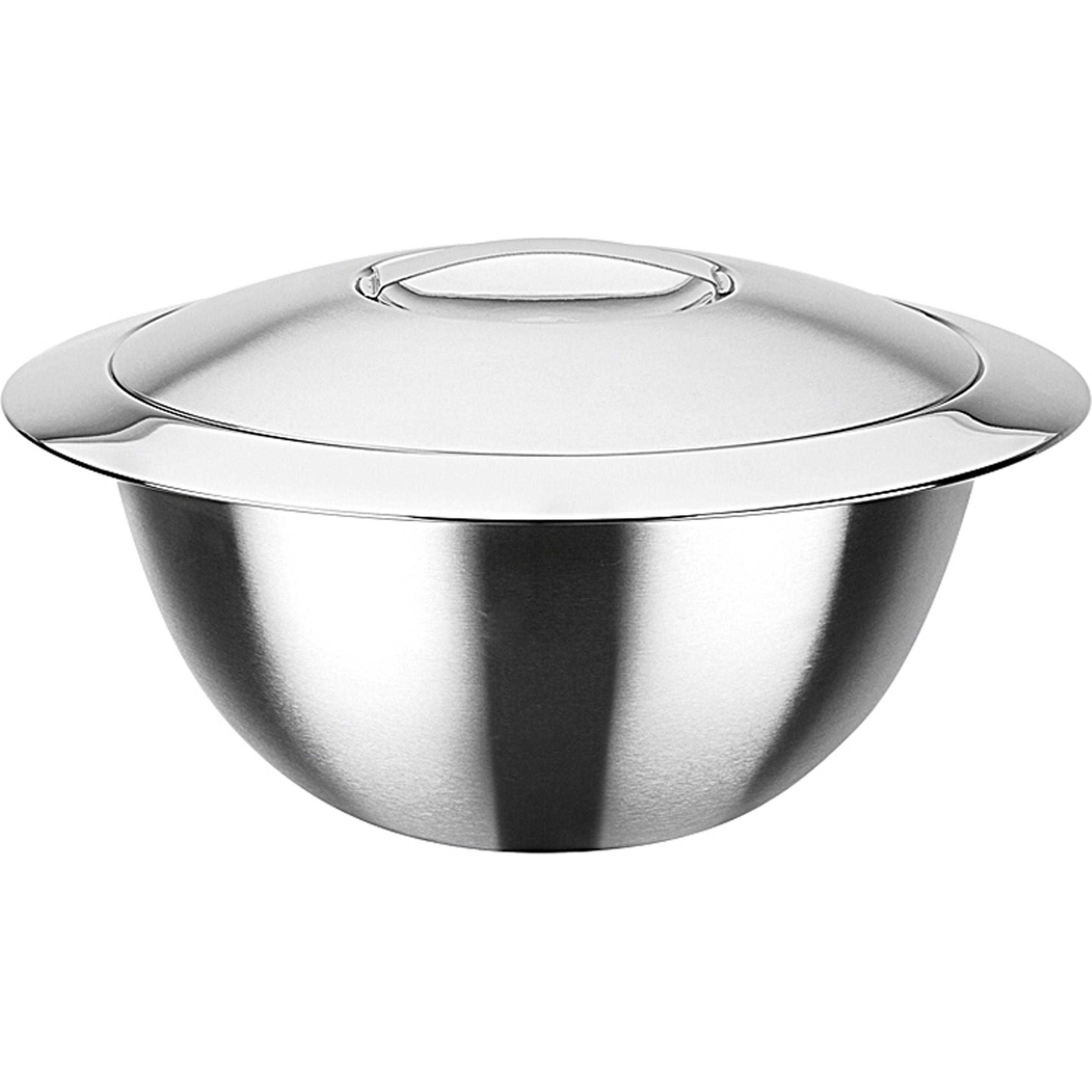 GSW Thermoschüssel mit Deckel doppelwandig 2 L Ø20cm, Schüssel + Schale, Silber