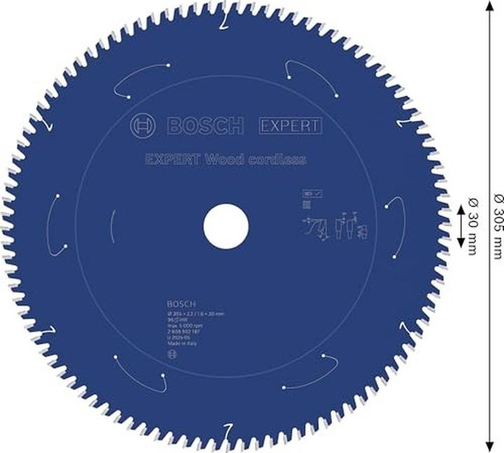 Productafbeelding Bosch Professional Zubehör EXPERT Wood Kreissägeblatt, 305x30 mm, T96