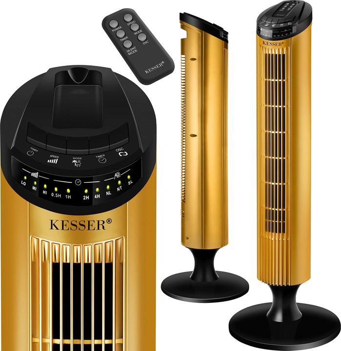 Produktbild Kesser Turmventilator mit Fernbedienung, 90cm, Gold (51.50 dB)