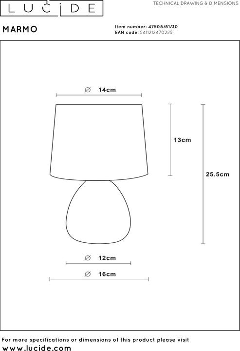 Image du produit Lucide marmo (E14)