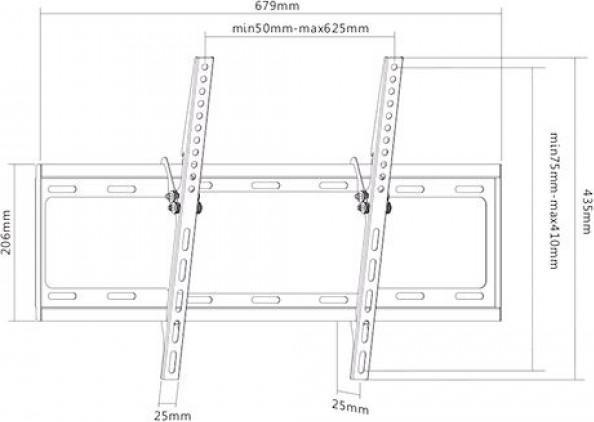 Actual product image Sunne 37-70-ET - Mounting kit (wall mount) - for LCD TV - steel - black - picture sc (Wall, 35 kg, 37" - 70")