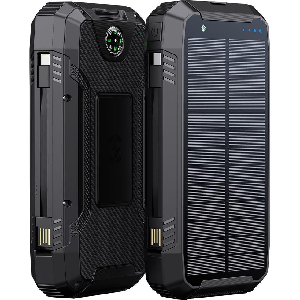 Thumbnail - Powerneed S20000Q Ladegerät für Mobilgeräte Universal Lightning Solar USB Kabelloses Aufladen Schn (20000 mAh, 18 W, 1.5...
