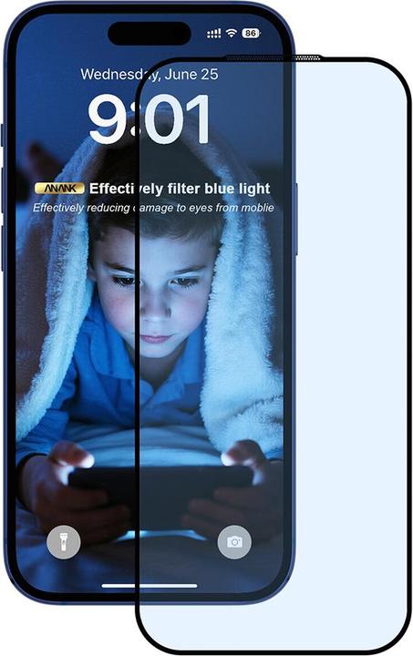 Produktbild Anank - 2.5D 5X Reinforced Anti-fingerprint Screen Protector - iPhone 17 - Black (Apple iPhone 17)