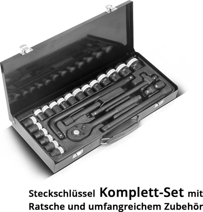 Produktbild Stahlwerk Steckschlüssel-Satz 24-teiliger Knarrenkasten mit 1/2" Umschaltknarre