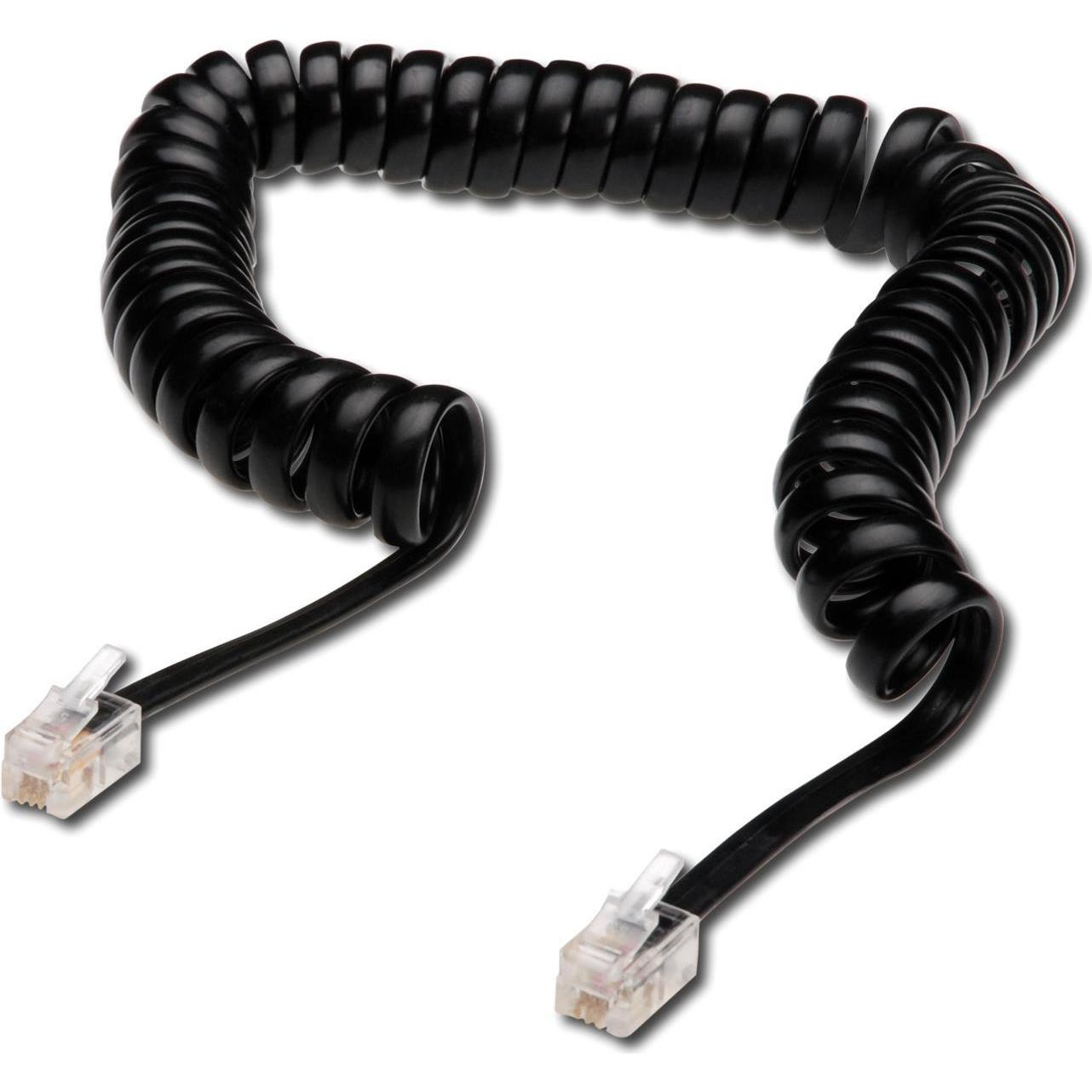Digitus ASSMANN UAE Anschlusskabel RJ10 4,00m CU 4x7x0,12mm ungeschirmt St/St Flachkabel helic schwarz, Telefon Zubehör