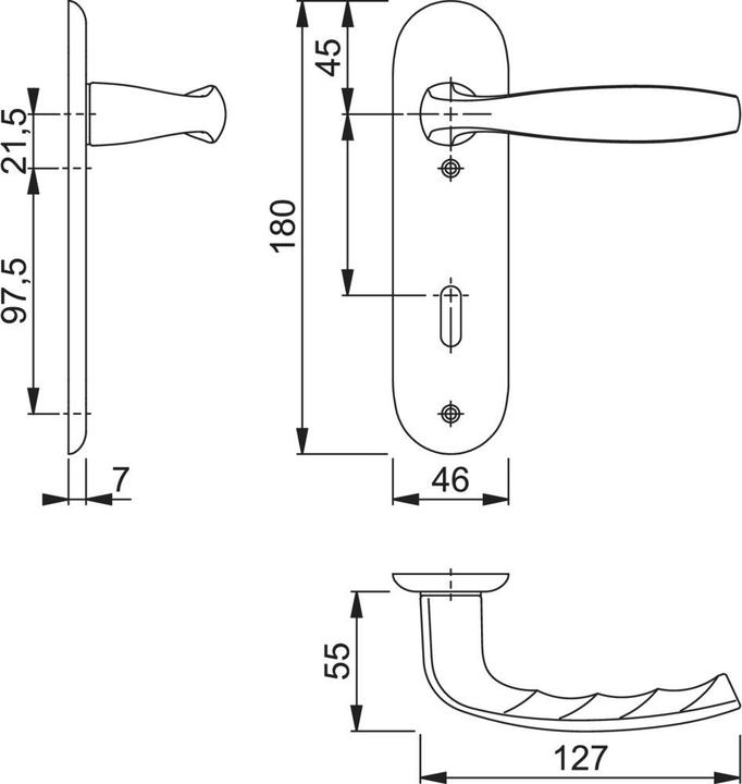 Actual product image Hoppe Short backplate fitting (Door plate set)