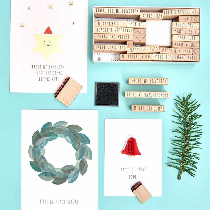 Produktbild Rico Design Stempelset Merry Christmas, Handwriting FSC 100%, 26 Stempel