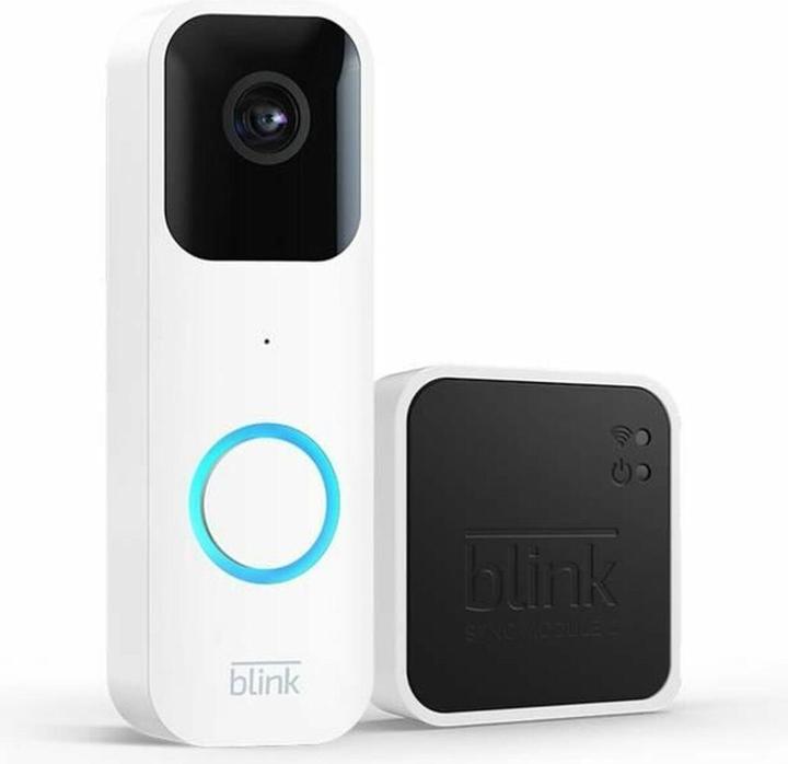 Produktbild Amazon Blink Video Doorbell + Sync Module 2 - Zwei-Wege-Audio, HD-Video, weiss (Kabellos)